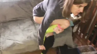 Slender Becky anal quickie cumshot