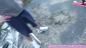 German slender amateur eighteen got outdoors jizzed