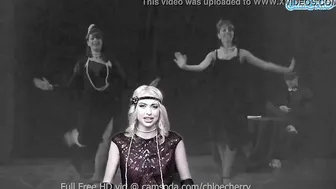 Chloe Cherry masturbates on the Sybian inside her Roaring 20s outfit