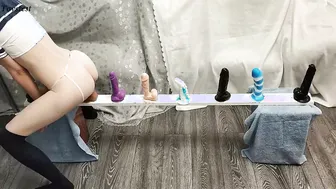 Small Goddess Testing All Her Toys and takes GIGANTIC Orgasm