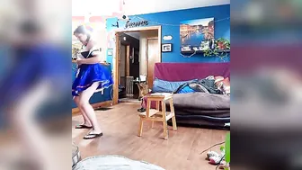 Amateur Lovers Private Strip Tease with Butt Stretched