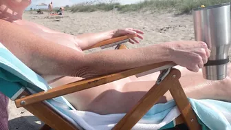 Fiance Hanging out a Naked Beach