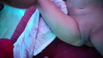 Skank cant Stop Squirting all over his 10 Inch Penis Multiple Cum Shots