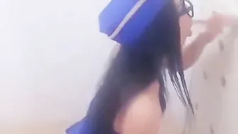 Deep Throat Sloppy with Gigantic Toy Oral Sex