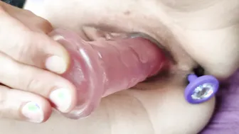 Into the Butt Anal Plug inside the Vagina a Vibrator