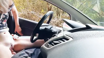 Outdoor penis flash inside vehicle