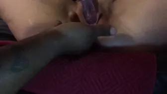 Finger into her AssHole