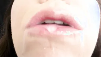 ASMR Sensually Drinking Water by Stunning mom Mouth Close up Bondage Jemma Luv