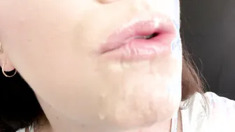 ASMR Sensually Drinking Water by Stunning mom Mouth Close up Bondage Jemma Luv