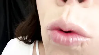 ASMR Sensually Drinking Water by Stunning mom Mouth Close up Bondage Jemma Luv