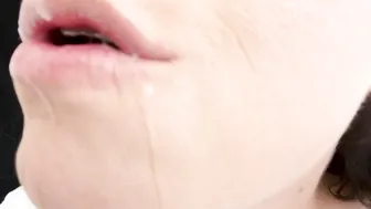 ASMR Sensually Drinking Water by Stunning mom Mouth Close up Bondage Jemma Luv