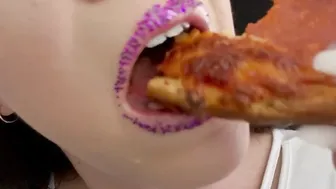 ASMR Sensually Eating Pizza Close up Mouth Bdsm Irresistible mom Jemma Luv SFW