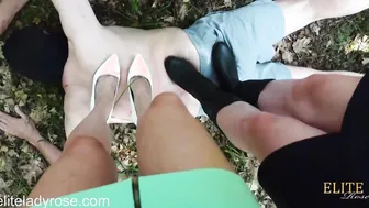 Trampling Grind by two Girlfriends inside the Woods
