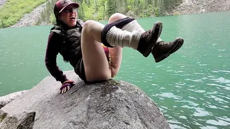 Turquoise Lake with Golden Waterfalls Nerdy Faery Outside Adventures