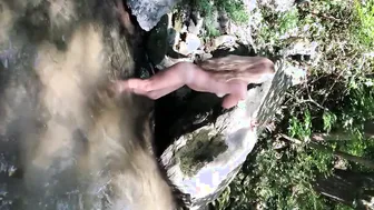 Washing off inside the Smoky Mountains National Forest