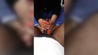 Devils Pedicure on a big black cock