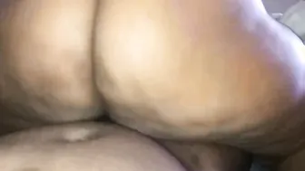 GIGANTIC CHOCOLATE ASS BOUNCINGON MY GIGANTIC COCK