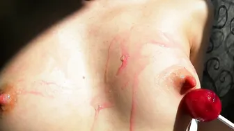 Sucking Off Chupa Chups and Caressing my Sweet Dripping Twat