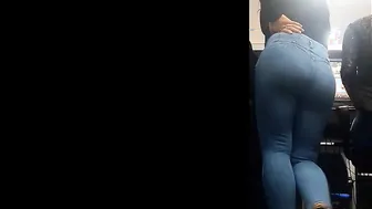 Huge booty Hispanic poses for the camera