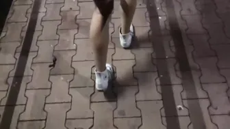 Spanked and nailed public at night.