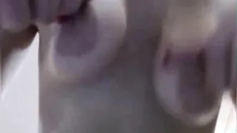 Russian mom play with saggy titted three.