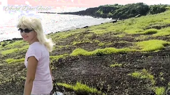 Real Blonde Skank inside Mountains Showing Butt and Breasts inside Outdoors