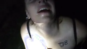 She Drinks Peeing from him and Getting Soak with Piss outdoors near the Schoolbus