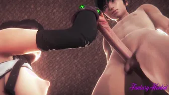 Final Fantasy VII Animated 3D - jizzes on Tifas jugs