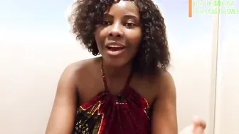 Ebony woman milks her breasts and stores the milk