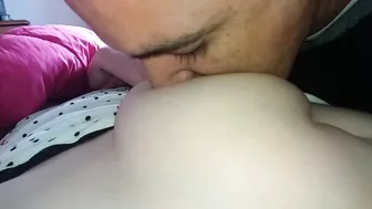 I LICK HER GIGANTIC BREASTS AND OFFER HER a FINGER
