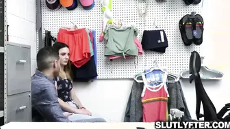Pervert officer fucks this blonde shoplifting 19 year old