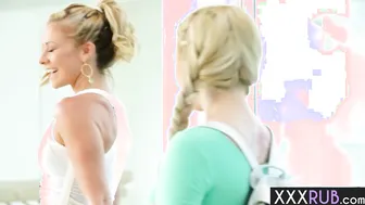 Slender blonde Lexi Belle experienced twat licking by a milf Lena Nicole