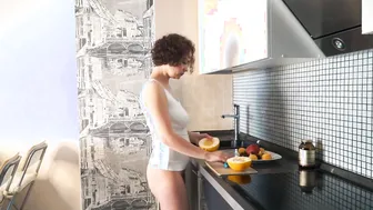 Bae milf Showers  Walks without Underwear  does Household Chores