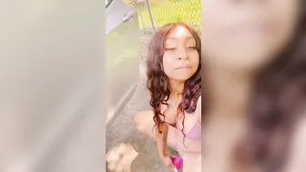 Slutty African Fucks herself inside Outside