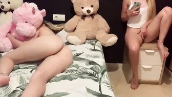 Barely Legal touches her snatch with her stepsister next to her