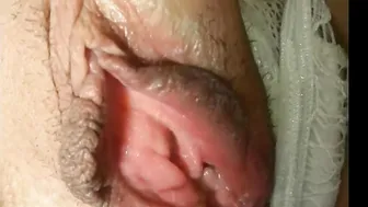 My wifey shows you the white g-string and then she