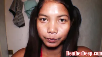 Thai Teenagers Cougar Heather Deep Offer Deep Throat to Monster Penis and got Huge Load Creamthroat Throatpie