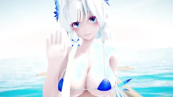 【MMD R-teen DANCE】INTENSE PASSIONATE SEX ON THE SWEET BEACH 甘い精液アナル [MMD]
