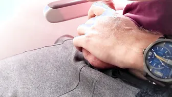 Plane porn video – Hand Job and Finger Fuck at Trainstation and Plane