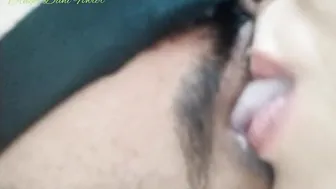 Close up Bushy Tight Vagina Interracial Licking  Eating