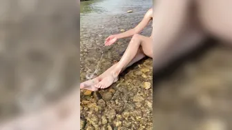 Stunning Babe Legs and Toes for YOU inside a Mountain River - TOES BDSM - Amateur