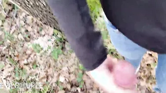Insane gag bj inside the Park while people walk by