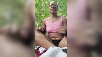 Twat Play with Pissing and Panty Stuffing while Hiking the Trail