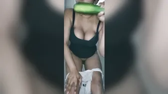 Babygirl Veggie Stuffed her Slender Holes