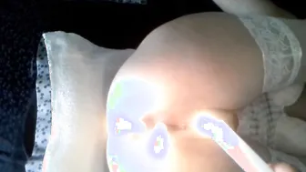 INSANE - 2 candles 1 into her cunt and 1