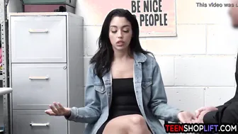 Cuban teenagers thief Vanessa Sky busted and converted by a priest mall cop