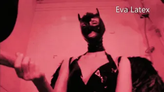 Eva Rubber into Haloween Dark Angel Blown Long Penis inside Toilet Deep Black Older cougar
