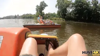 HUNT4K. Curvy sluts with juicy boobies has sex with a stranger into