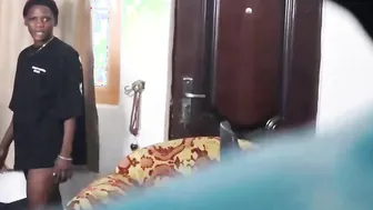 Creepy hotel worker cant keep his GIGANTIC PENIS after seeing her FAT