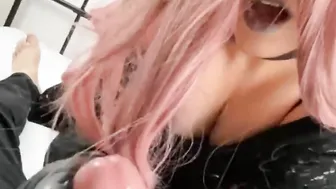 Hand Job Rubber Gloves and Deep Throat Finish with Cum inside Mouth Babyjoyxoxo Amateur